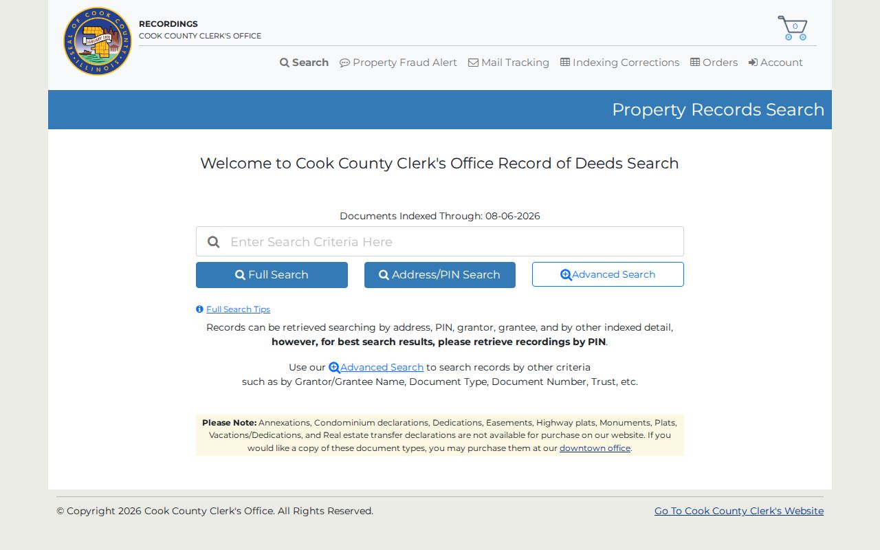 Cicero residents directory Cook County Clerk recordings search